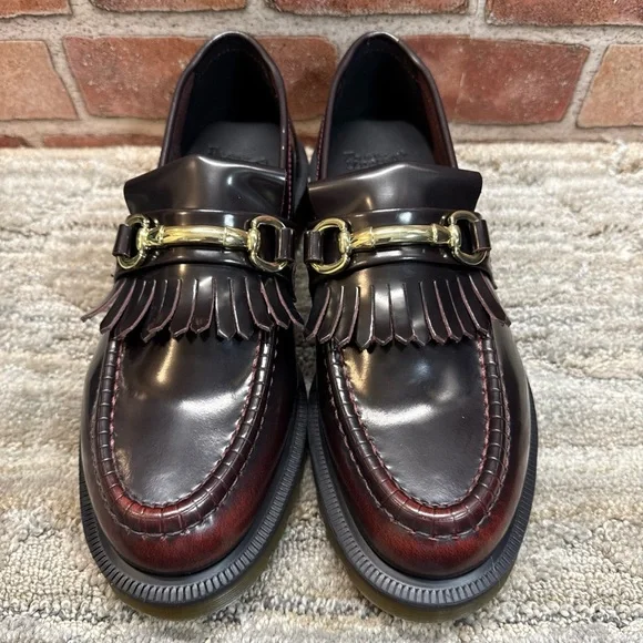Dr martens Adrian snaffle leather cherry red loafers women Sz 7 - Picture 2 of 14